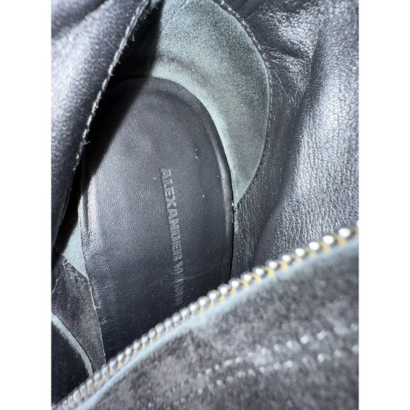 Alexander Wang Over The Knee Black Suede Leather Boots Stiletto Heel Size 37 GUC - Picture 12 of 13